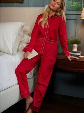 Lake Red Women's Pajama Set - Long Sleeve Button-Down
